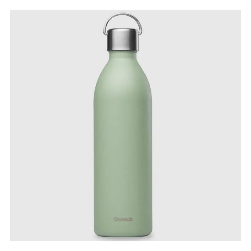 Gourdes Isothermes Et Mugs-Qwetch ACTIVE Bouteille isotherme double paroi en Inox avec poignée 1 L Vert Tilleul
