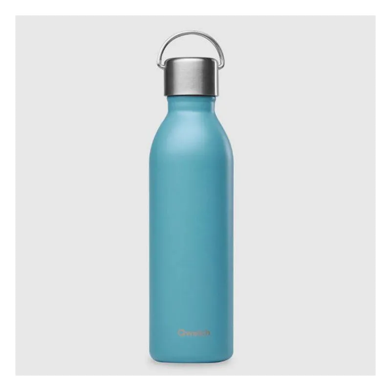Gourdes Isothermes Et Mugs-Qwetch ACTIVE Bouteille isotherme double paroi en Inox avec poignée 600 ml Bleu Acier