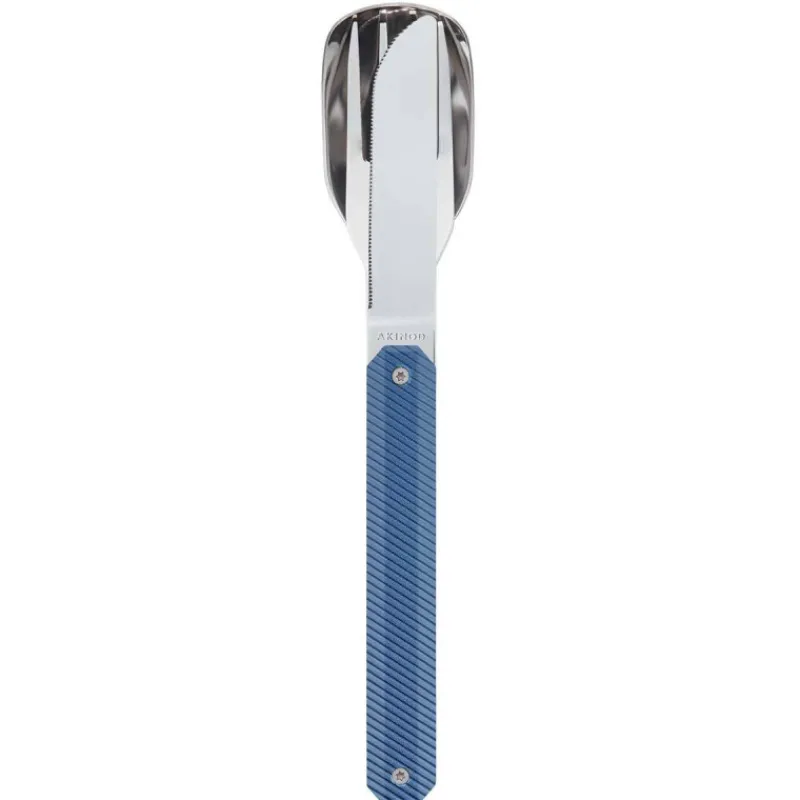 Couverts Nomades-AKINOD 12H34 Set de 3 couverts inox nomades ALUMINIUM BLEU