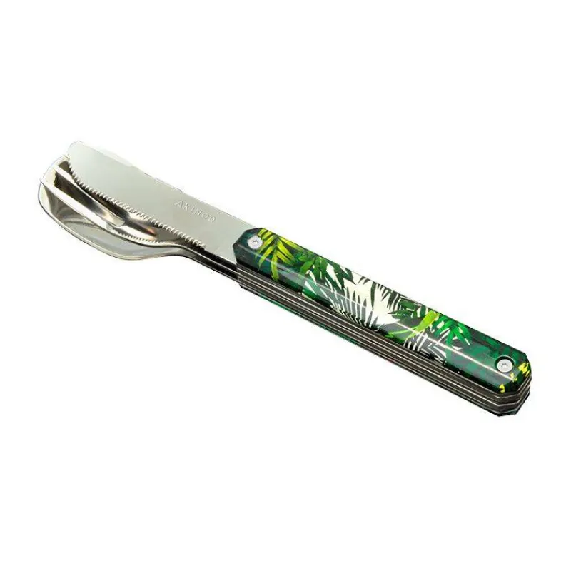 Couverts Nomades-AKINOD 12H34 Set de 3 couverts inox nomades JUNGLE