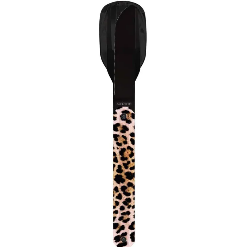 Couverts Nomades-AKINOD 12H34 Set de 3 couverts inox nomades LEOPARD finition Black