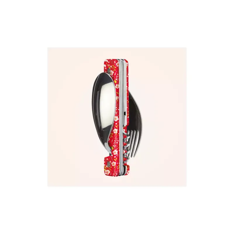 Couverts Nomades-AKINOD 13H25 Set de couverts pliants multifonctions inox nomades HELIANTHEME Rouge