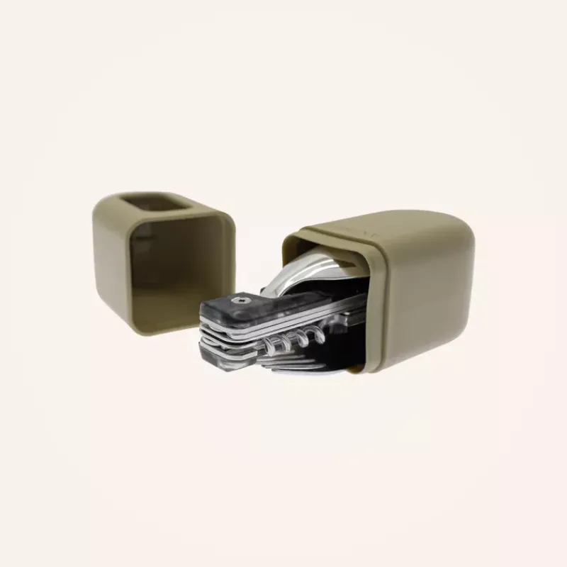 Couverts Nomades-AKINOD 13H25 Set de couverts pliants multifonctions inox nomades HELIANTHEME Rouge