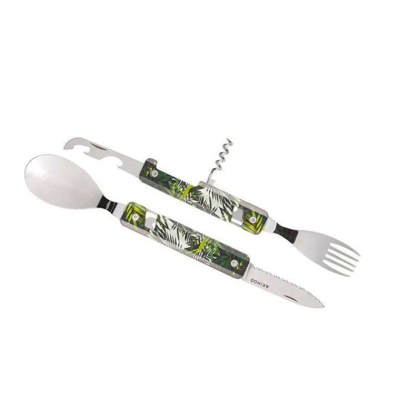 Couverts Nomades-AKINOD 13H25 Set de couverts pliants multifonctions inox nomades JUNGLE