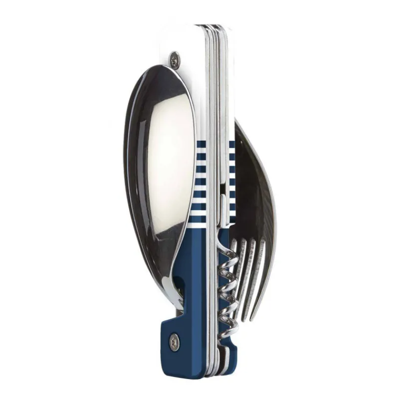 Couverts Nomades-AKINOD 13H25 Set de couverts pliants multifonctions inox nomades MARINIERE BLEUE