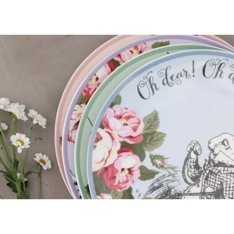 Assiettes À Desserts-Kitchen Craft ALICE IN WONDERLAND  Assiette à dessert en porcelaine D21cm KitchenCraft Les 4 dans un coffret cadeau