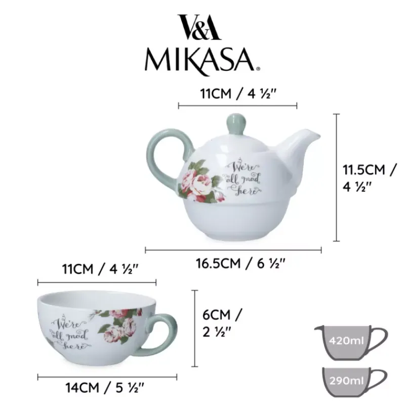 Tasses | Théières, Cafetières Et Accessoires-Kitchen Craft ALICE IN WONDERLAND  Solitaire en porcelaine 420 ml (tasse 290 ml)  KitchenCraft