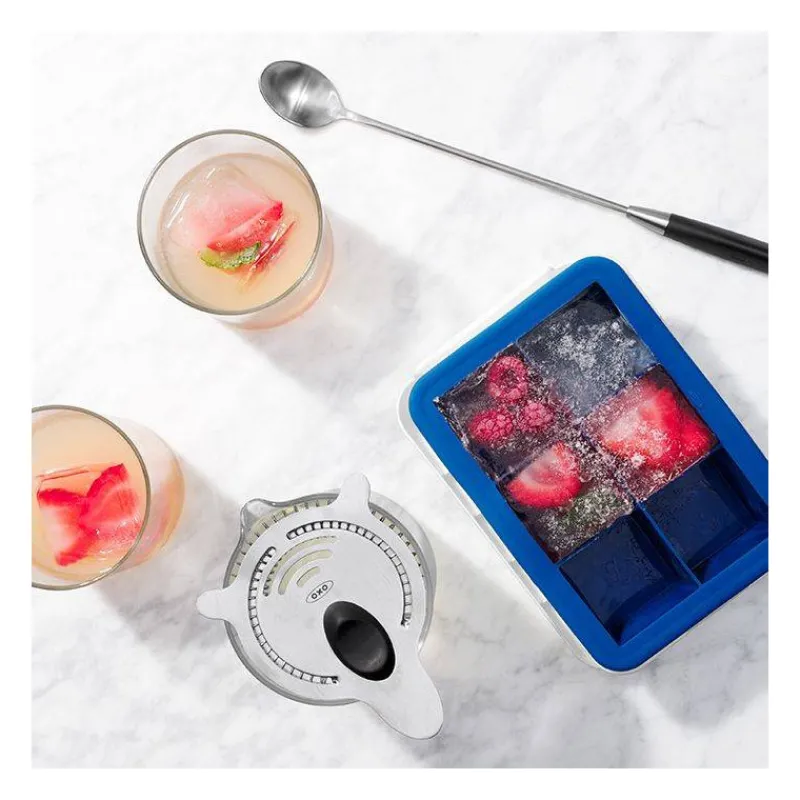 Bacs À Glaçons-OXO Bac à glaçons en silicone gros cubes  XL avec couvercle