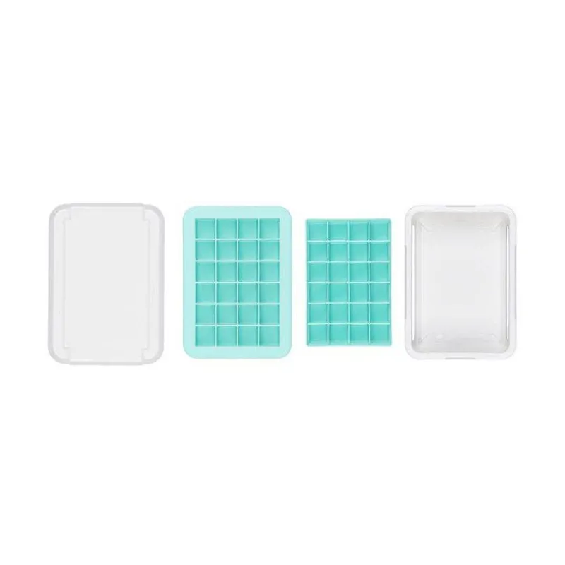 Bacs À Glaçons-OXO Bac à glaçons en silicone petits cubes cocktail avec couvercle