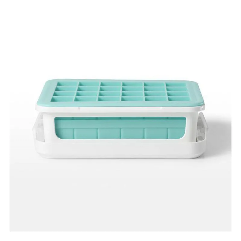 Bacs À Glaçons-OXO Bac à glaçons en silicone petits cubes cocktail avec couvercle