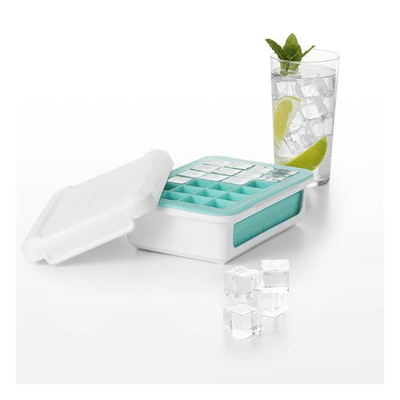 Bacs À Glaçons-OXO Bac à glaçons en silicone petits cubes cocktail avec couvercle