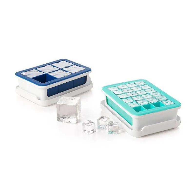 Bacs À Glaçons-OXO Bac à glaçons en silicone petits cubes cocktail avec couvercle