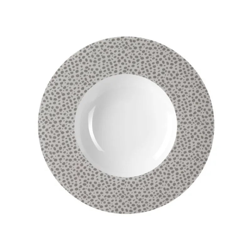 Assiettes Creuses-Mu00e9dard de NOBLAT BAGHERA Assiette Creuse à aile Médard de NOBLAT D23 Pocelaine Décor Platinum