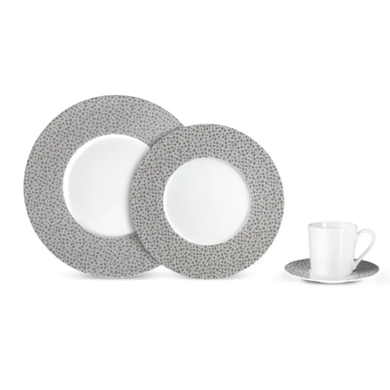 Assiettes Creuses-Mu00e9dard de NOBLAT BAGHERA Assiette Creuse à aile Médard de NOBLAT D23 Pocelaine Décor Platinum