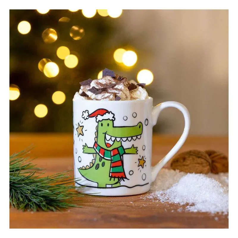Verres Et Tasses Pour Enfants-LEONARDO BAMBINI Tasse pour enfant 200 ml Natale Crocodile Noël  SC