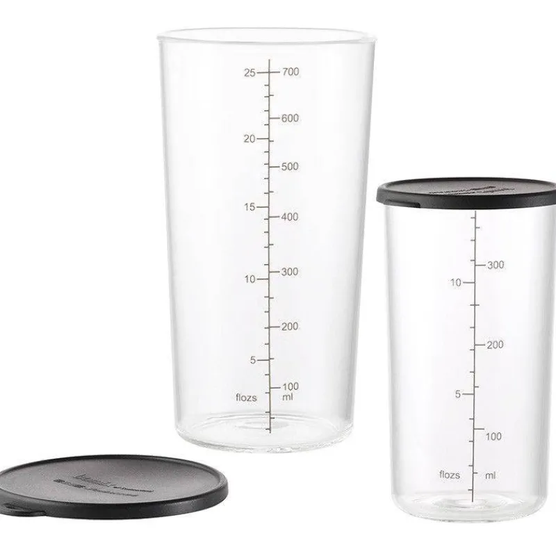 Accessoires & Pièces Détachées Robots | Gobelets Récipient-bamix  Set de 2 gobelets gradués 0.4 et 0.6 L Tritan avec couvercle Noir