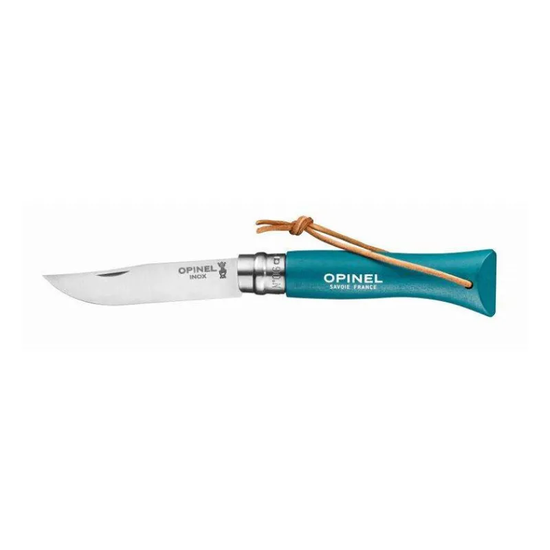 Couteaux De Poche | Couteaux Fermants-OPINEL Baroudeur couteau de poche fermant, bague double sécurité N°6 Bleu turquoise