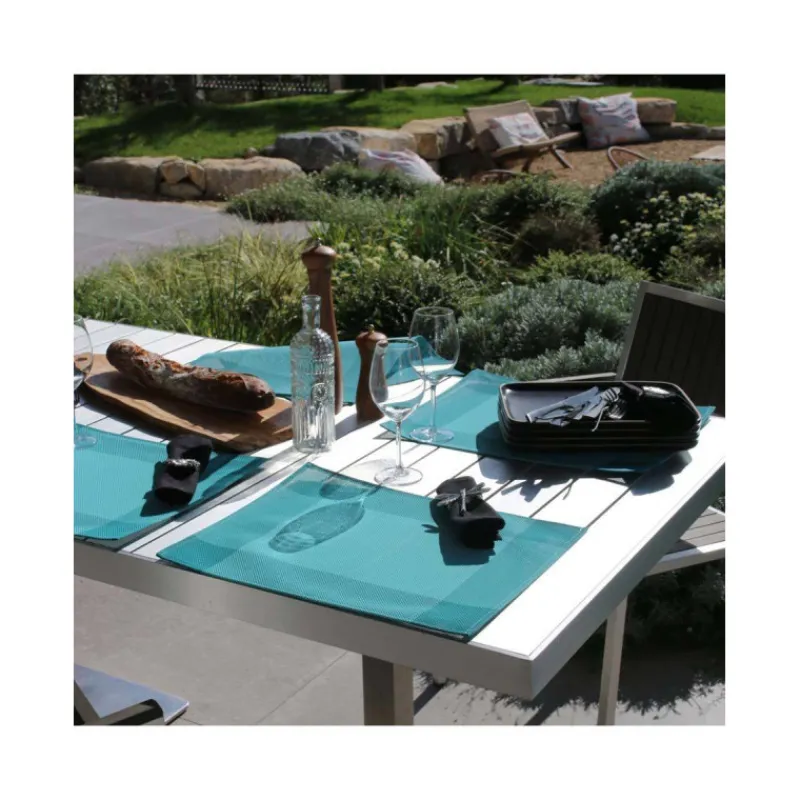 Sets De Tables-Sud Etoffe BICOLOR Set de table 100% polyester enduit 35x50 Lagon