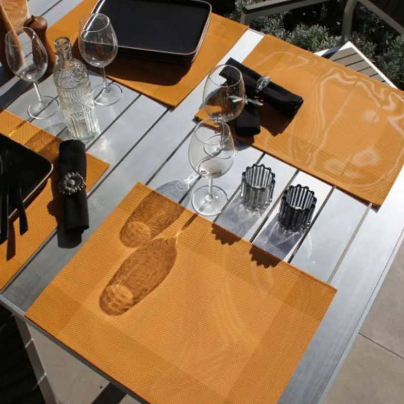 Sets De Tables-Sud Etoffe BICOLOR Set de table 100% polyester enduit 35x50 Tournesol