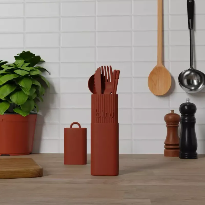 Vaisselle Incassable | Couverts Nomades-La Casserolerie BINI Kit couverts nomade terracotta