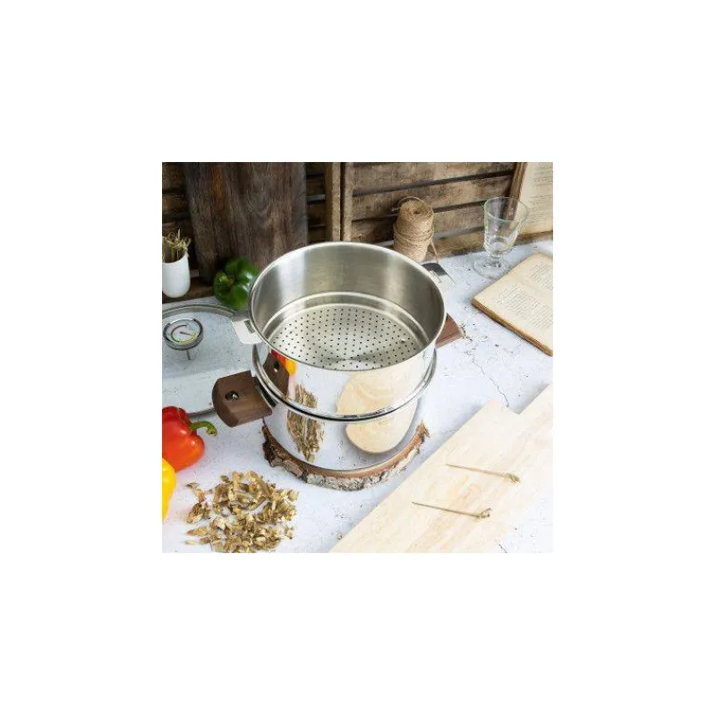 Cuits Vapeur Inox | Cuiseurs Vapeur Simples 1 Niveau-CRISTEL BIOME Cuisson Saine Ensemble Cuit vapeur amovible avec Thermostat D20 HETRE