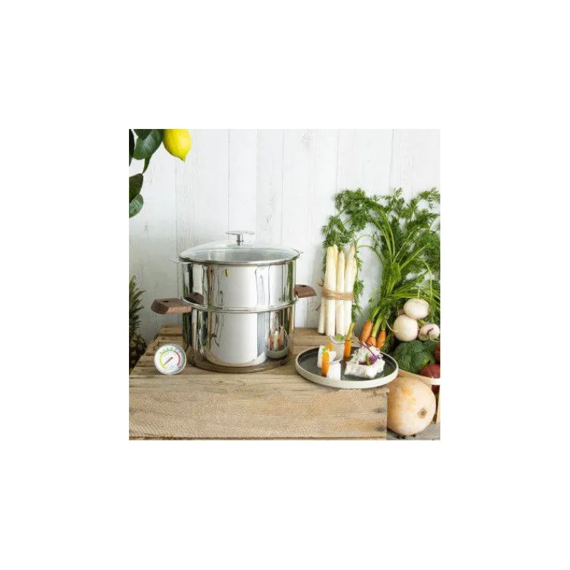 Cuits Vapeur Inox | Cuiseurs Vapeur Simples 1 Niveau-CRISTEL BIOME Cuisson Saine Ensemble Cuit vapeur amovible avec Thermostat D20 HETRE
