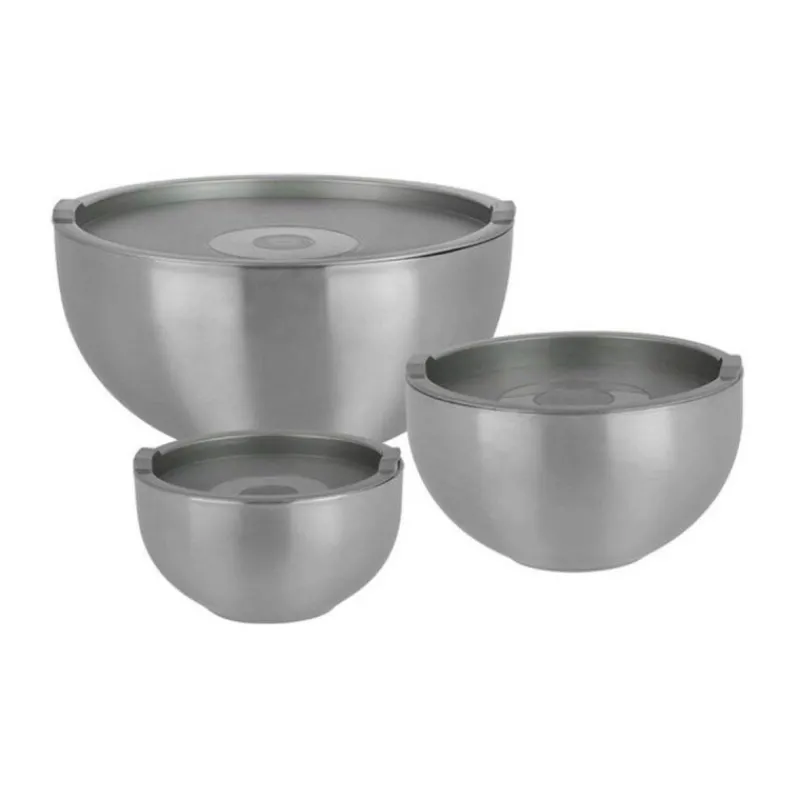 Boites Et Saladiers | Bols À Mixer-GSW Bol Saladier double paroi en acier inoxydable + couvercle D22