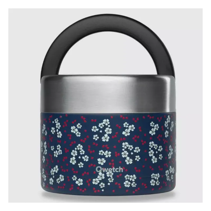 Boites Repas Isothermes-Qwetch Boîte repas isotherme double paroi en Inox 850 ml Hanami Bleu
