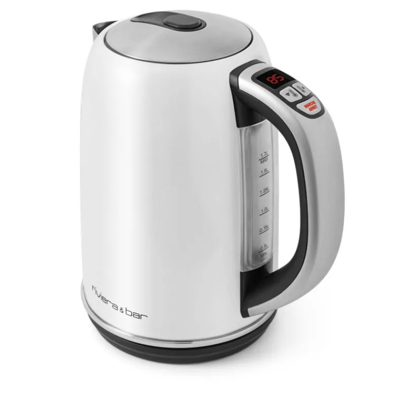 Bouilloires Programmables | Bouilloires Électriques-Riviera&Bar Bouilloire électrique inox 1.7 L Température variable SERENA Blanc pailleté