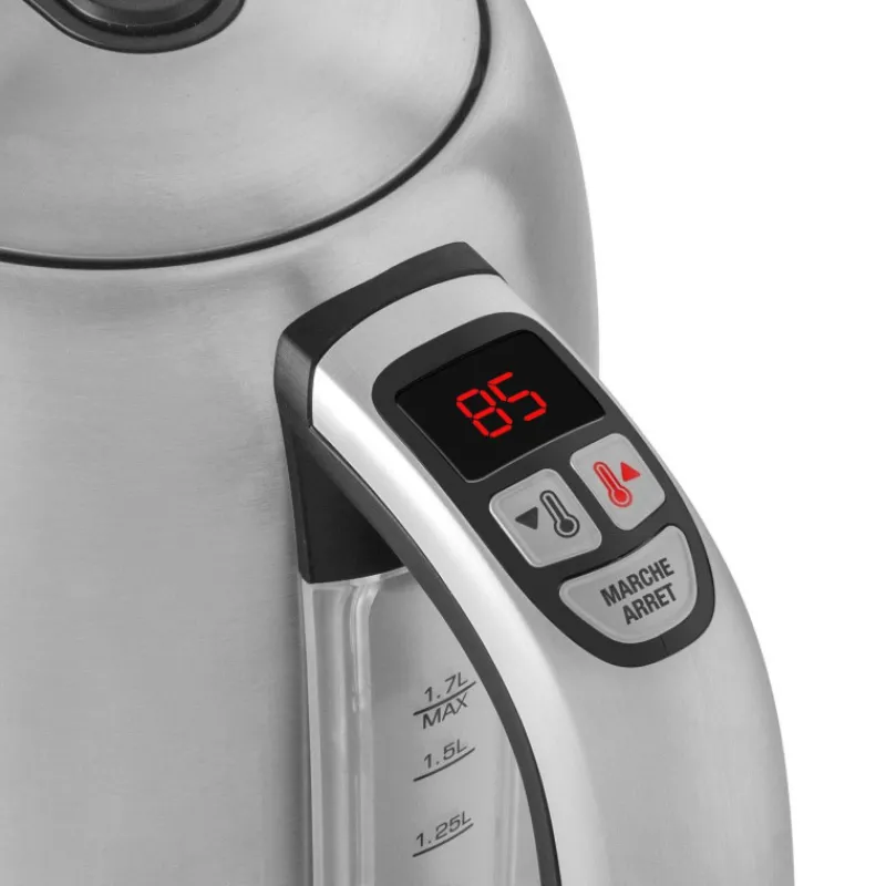 Bouilloires Programmables | Bouilloires Électriques-Riviera&Bar Bouilloire électrique inox 1.7 L Température variable SERENA Blanc pailleté