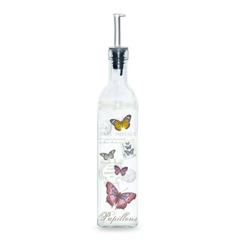Bouteilles | Vinaigriers Et Huiliers-Easy Life Bouteille Huile verre 500ml Bouchon verseur décor Papillon