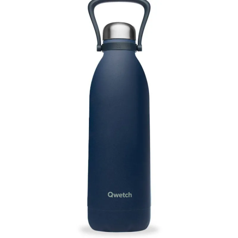 Gourdes Isothermes Et Mugs-Qwetch Bouteille isotherme double paroi en Inox avec poignée TITAN 1.5 L Granit bleu nuit