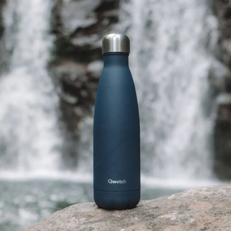 Gourdes Isothermes Et Mugs-Qwetch Bouteille isotherme double paroi en Inox avec poignée TITAN 1.5 L Granit bleu nuit