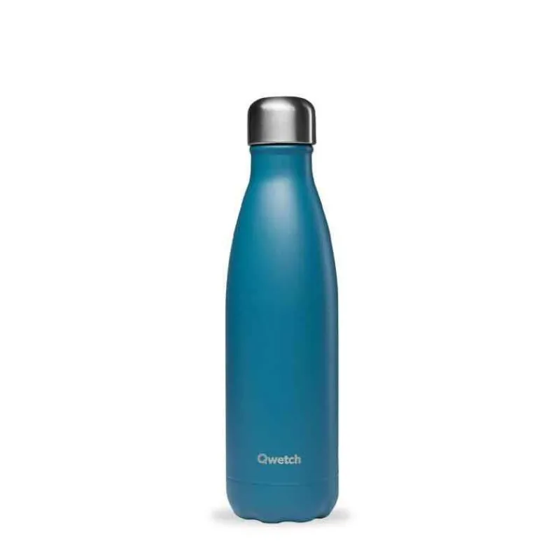 Gourdes Isothermes Et Mugs-Qwetch Bouteille isotherme double paroi en Inox 500 ml Bleu canard mat
