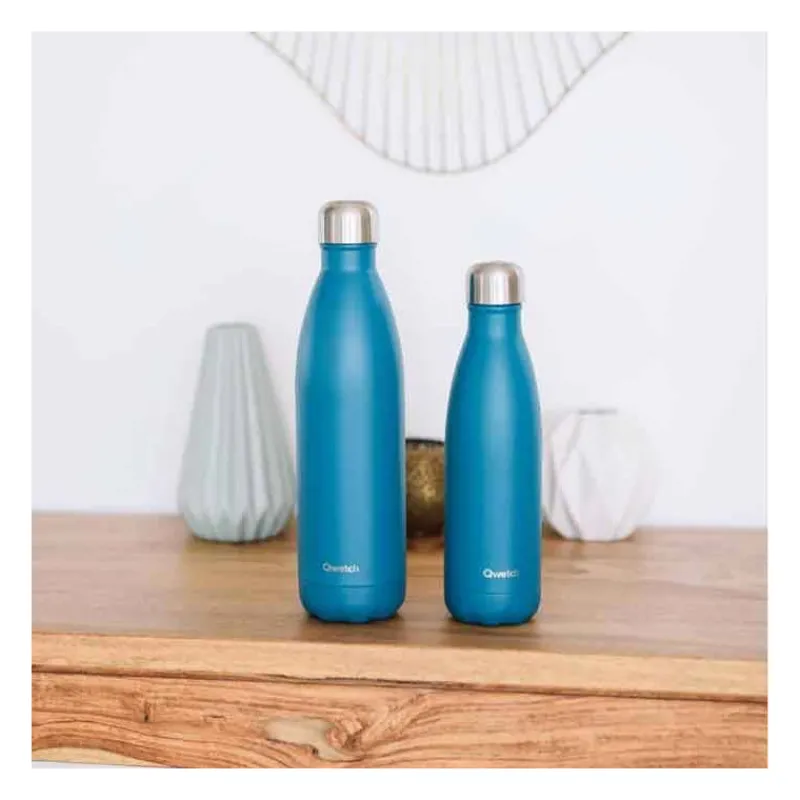 Gourdes Isothermes Et Mugs-Qwetch Bouteille isotherme double paroi en Inox 500 ml Bleu canard mat