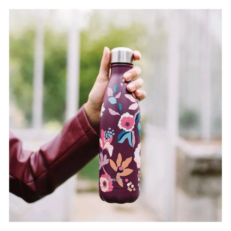 Gourdes Isothermes Et Mugs-Qwetch Bouteille isotherme double paroi en Inox 500 ml Bohême Prune
