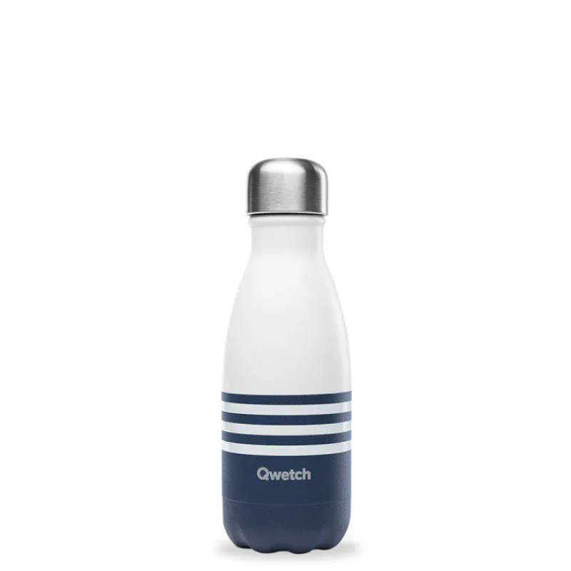 Gourdes Isothermes Et Mugs-Qwetch Bouteille isotherme double paroi en Inox 260 ml Marinière Bleu