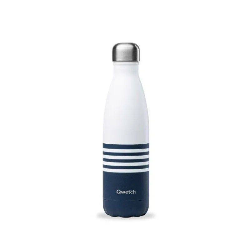 Gourdes Isothermes Et Mugs-Qwetch Bouteille isotherme double paroi en Inox 500 ml Marinière Bleu
