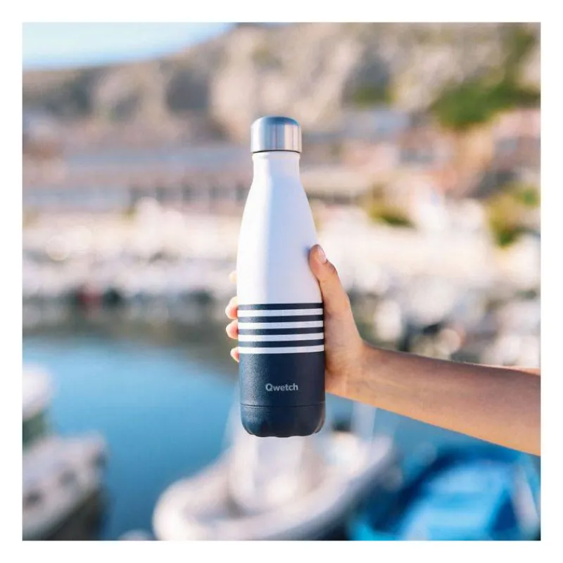 Gourdes Isothermes Et Mugs-Qwetch Bouteille isotherme double paroi en Inox 500 ml Marinière Bleu