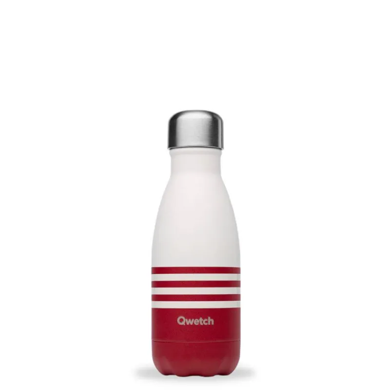 Gourdes Isothermes Et Mugs-Qwetch Bouteille isotherme double paroi en Inox 260 ml Marinière Rouge