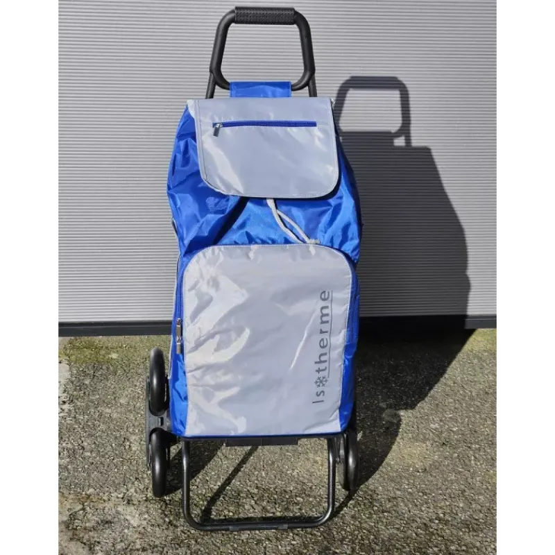 Poussettes De Marché-SIDEBAG BUGGY Poussette de marché Chariot de courses 6 roues Bleu Gris