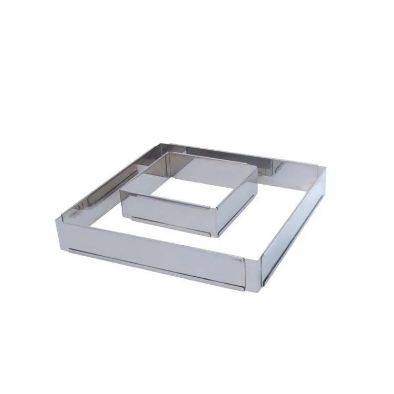 Cercles Et Cadres Extensibles-De Buyer Cadre Patisserie Carré Extensible Inox 16 x 16 à 30 x 30 cm H 5 cm