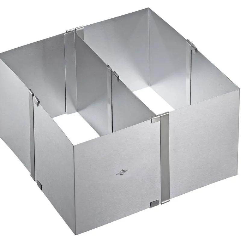 Cercles Et Cadres Extensibles-KUCHENPROFI Cadre Pâtisserie Carré Haut Extensible Inox avec séparateur SC