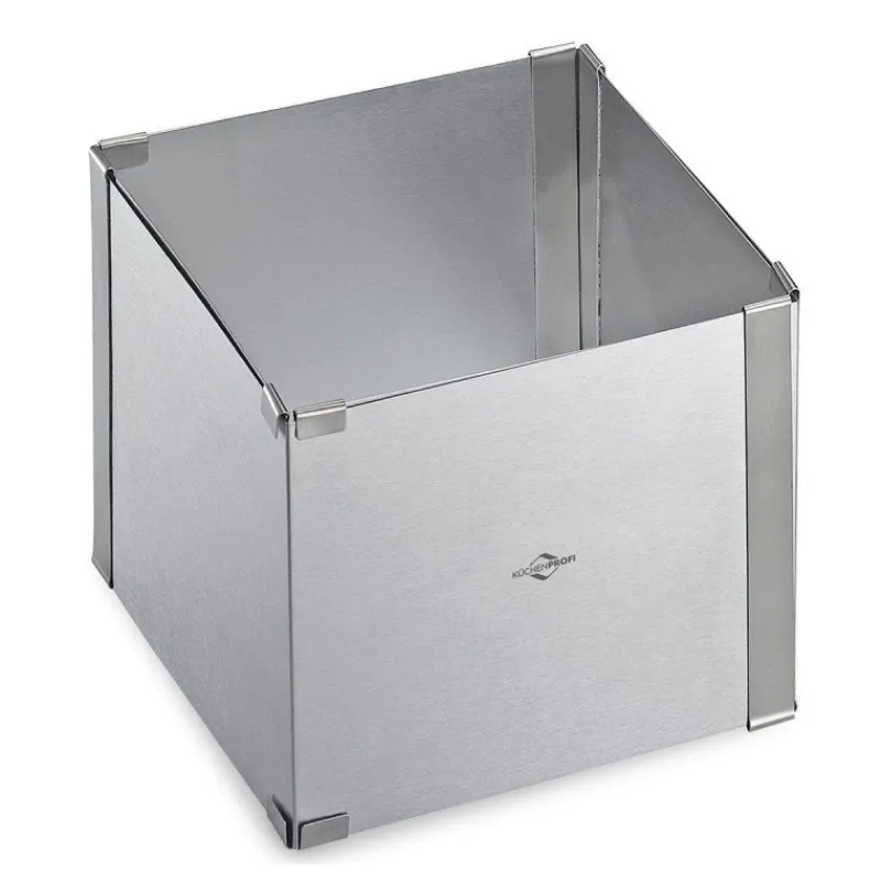 Cercles Et Cadres Extensibles-KUCHENPROFI Cadre Pâtisserie Carré Haut Extensible Inox avec séparateur SC