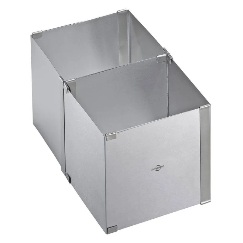 Cercles Et Cadres Extensibles-KUCHENPROFI Cadre Pâtisserie Carré Haut Extensible Inox avec séparateur SC