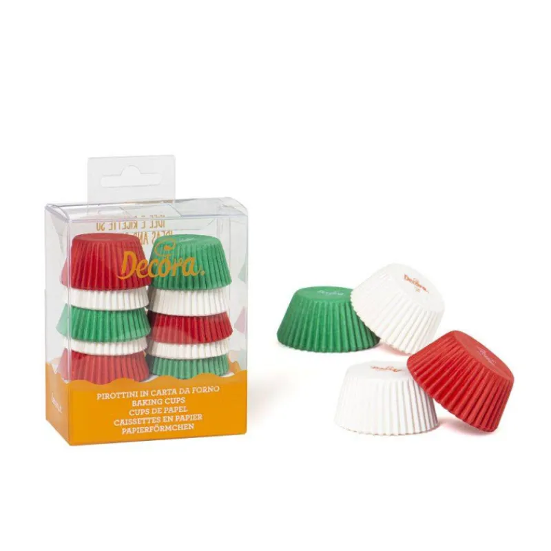 Moules À Muffins-Decora Caissette de cuisson Mini Muffins Popcakes Noel Italien  x 200