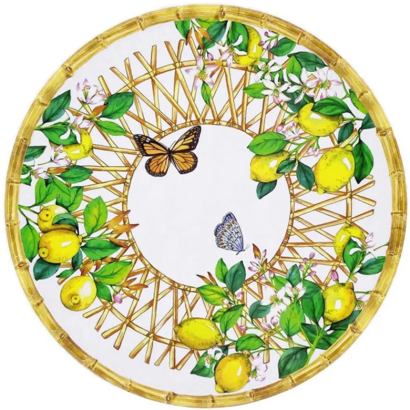 Vaisselle Incassable-Les Jardins de la Comtesse CAPRI plat rond en mélamine D35,5 cm
