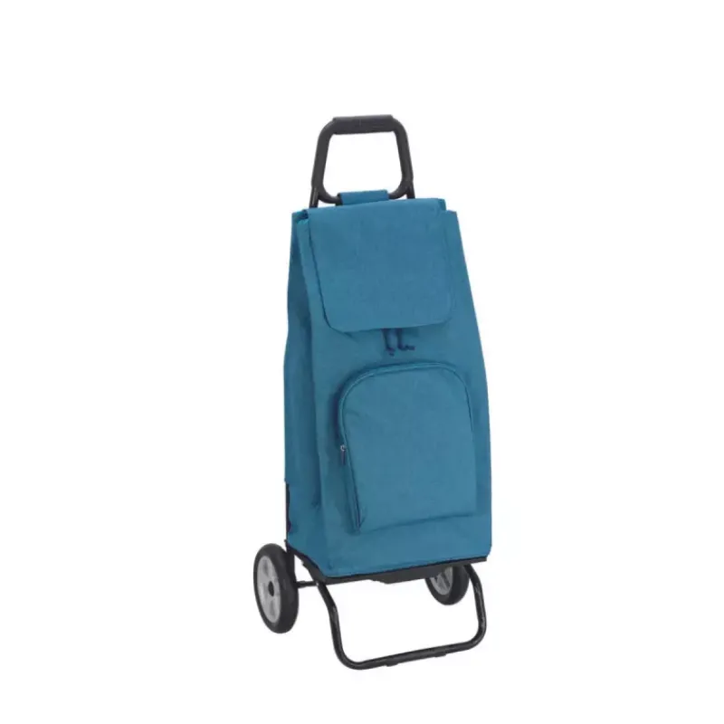 Poussettes De Marché-SIDEBAG CARLUX Multipoche Chiné Bleu Poussette de marché Chariot de courses 2 roues
