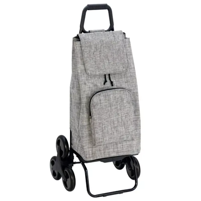 Poussettes De Marché-SIDEBAG CARLUX Multipoche Chiné Gris Poussette de marché Chariot de courses 6 roues