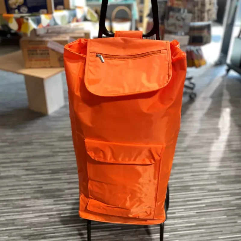 Poussettes De Marché-SIDEBAG CARLUX Multipoche Orange Poussette de marché Chariot de courses 2 roues